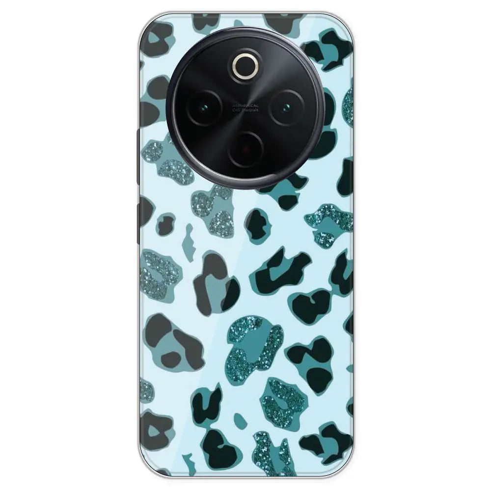 Blue Leopard Glitter Print - Printed Silicone Case For IQOO Z10