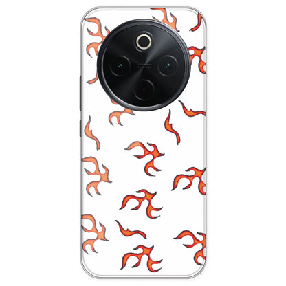 Orange Mini Flames - Clear Printed Silicone Case For IQOO Z10