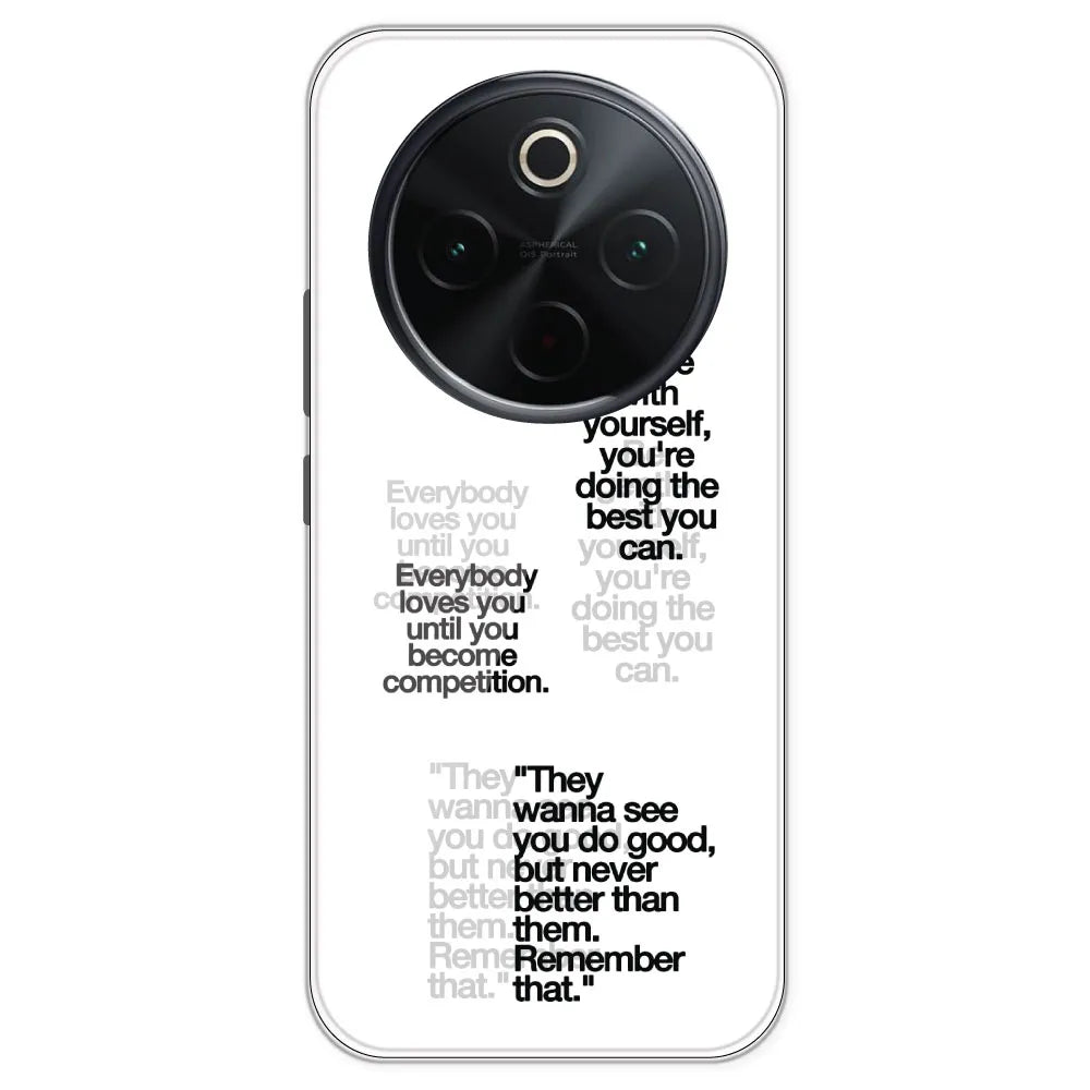 Motivational Quotes - Clear Printed Silicone Case For IQOO Z10