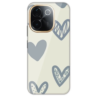 Light Blue Hearts - Printed Silicone Case For IQOO Z9S Pro