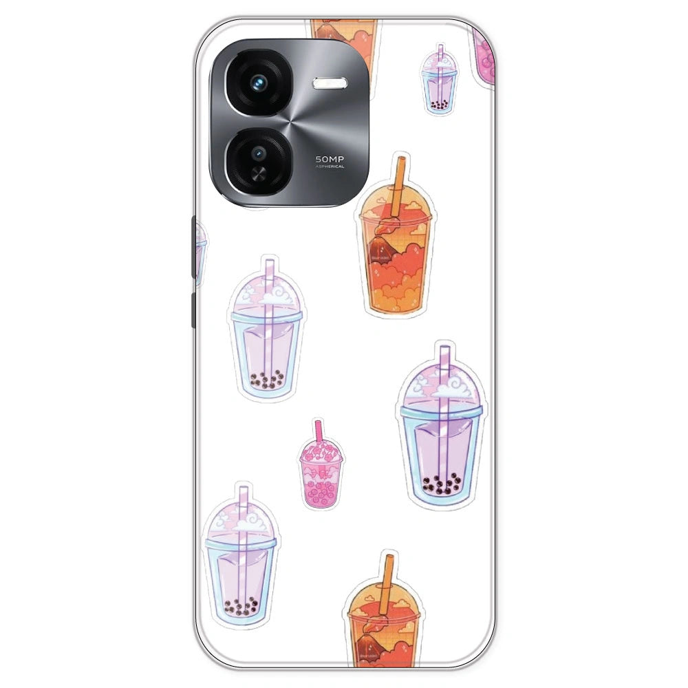 Bubble Tea - Clear Printed Silicone Case For IQOO Z9X