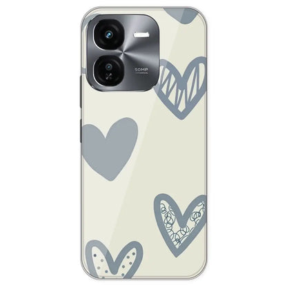 Light Blue Hearts - Printed Silicone Case For IQOO Z9X