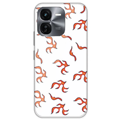 Orange Mini Flames - Clear Printed Silicone Case For IQOO Z9X