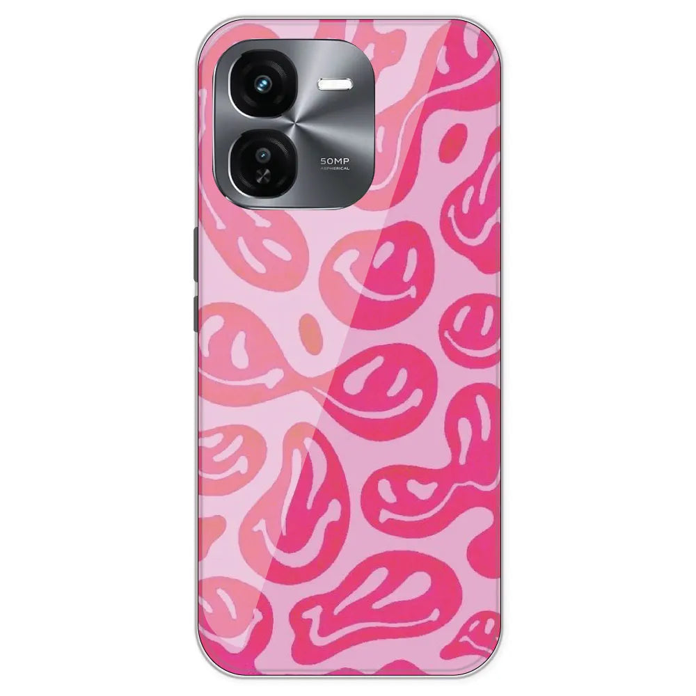 Pink Smilies - Printed Silicone Case For IQOO Z9X