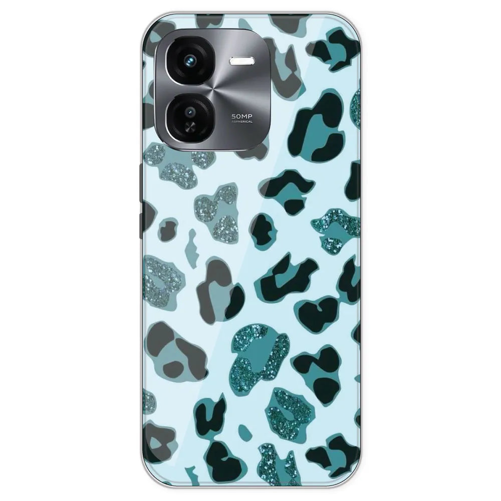 Blue Leopard Glitter Print - Printed Silicone Case For IQOO Z9X