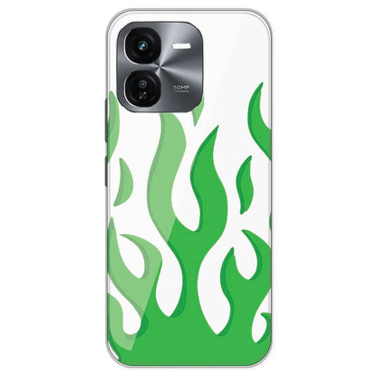 Green Flames - Clear Printed Silicone Case For IQOO Z9X