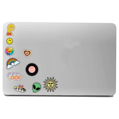 Indie Themed Stickers On Laptop