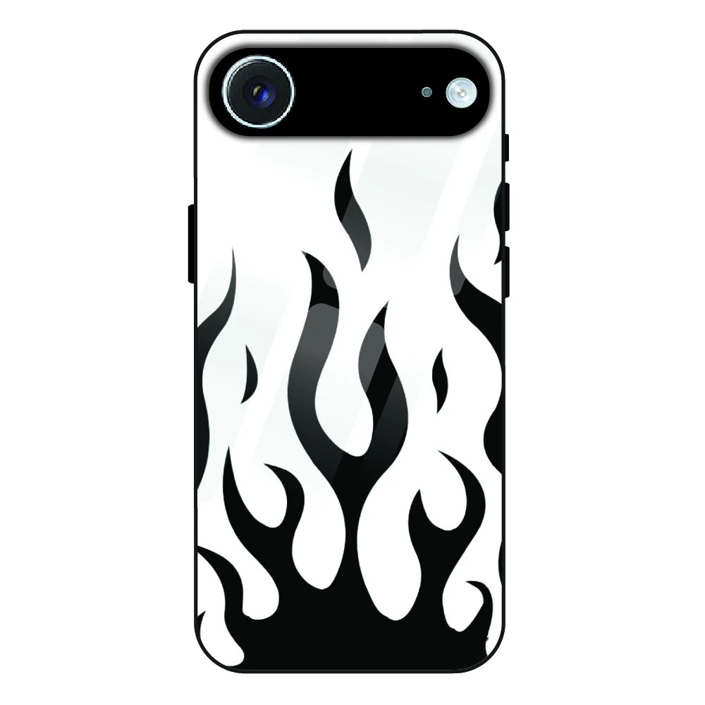 Monochrome Flame Art - Glass Case For Apple iPhone Air