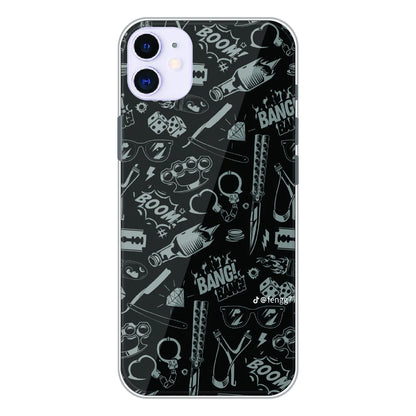 Black Graphic Street Art - Printed Silicone Case For Apple iPhone 11