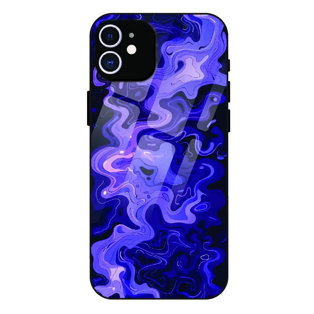 Purple Wave Abstract - Glass Case For Apple iPhone 11