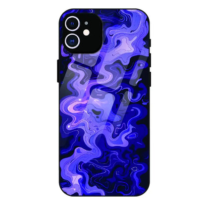 Purple Wave Abstract - Glass Case For Apple iPhone 11