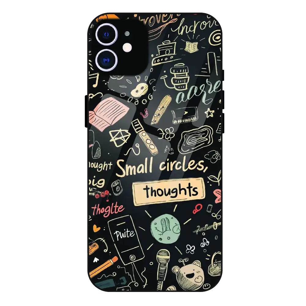 Thought Doodle Noir - Glass Case For Apple iPhone 11