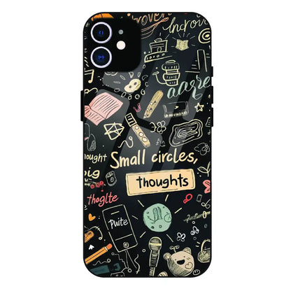 Thought Doodle Noir - Glass Case For Apple iPhone 11