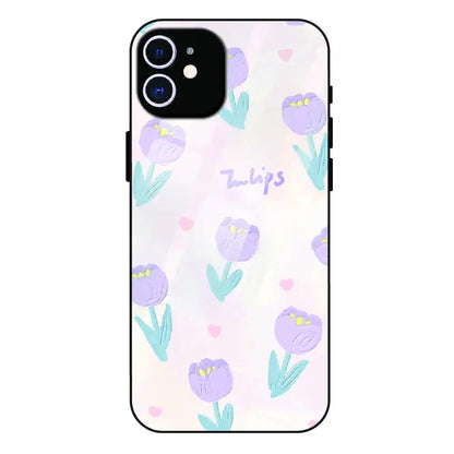 Pastel Tulip Floral - Glass Case For Apple iPhone 11