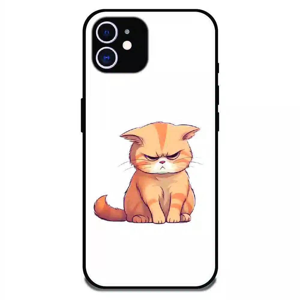 Grumpy Ginger Cat - Glossy Metal Silicone Case For Apple iPhone 11