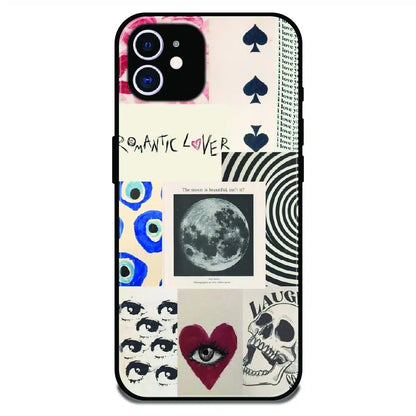 Romantic Art Collage - Glossy Metal Silicone Case For Apple iPhone 11