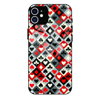 Classic Card Symbols - Glass Case For Apple iPhone 11