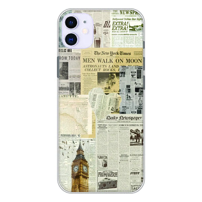 Vintage Newspaper Collage - Printed Silicone Case For Apple iPhone 11
