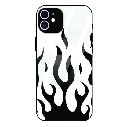 Monochrome Flame Art - Glass Case For Apple iPhone 11