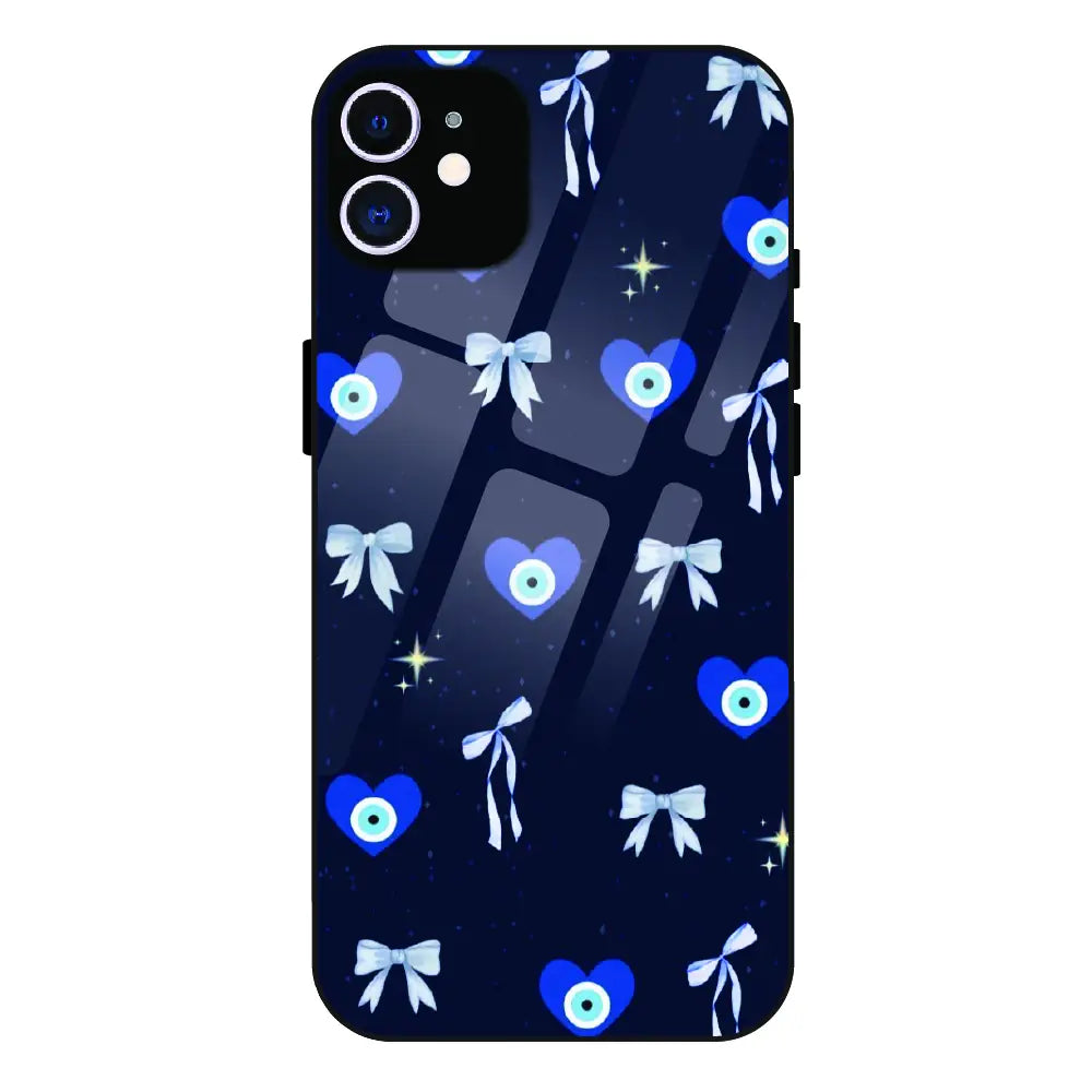 Evil Eye Bow Midnight - Glass Case For Apple iPhone 11