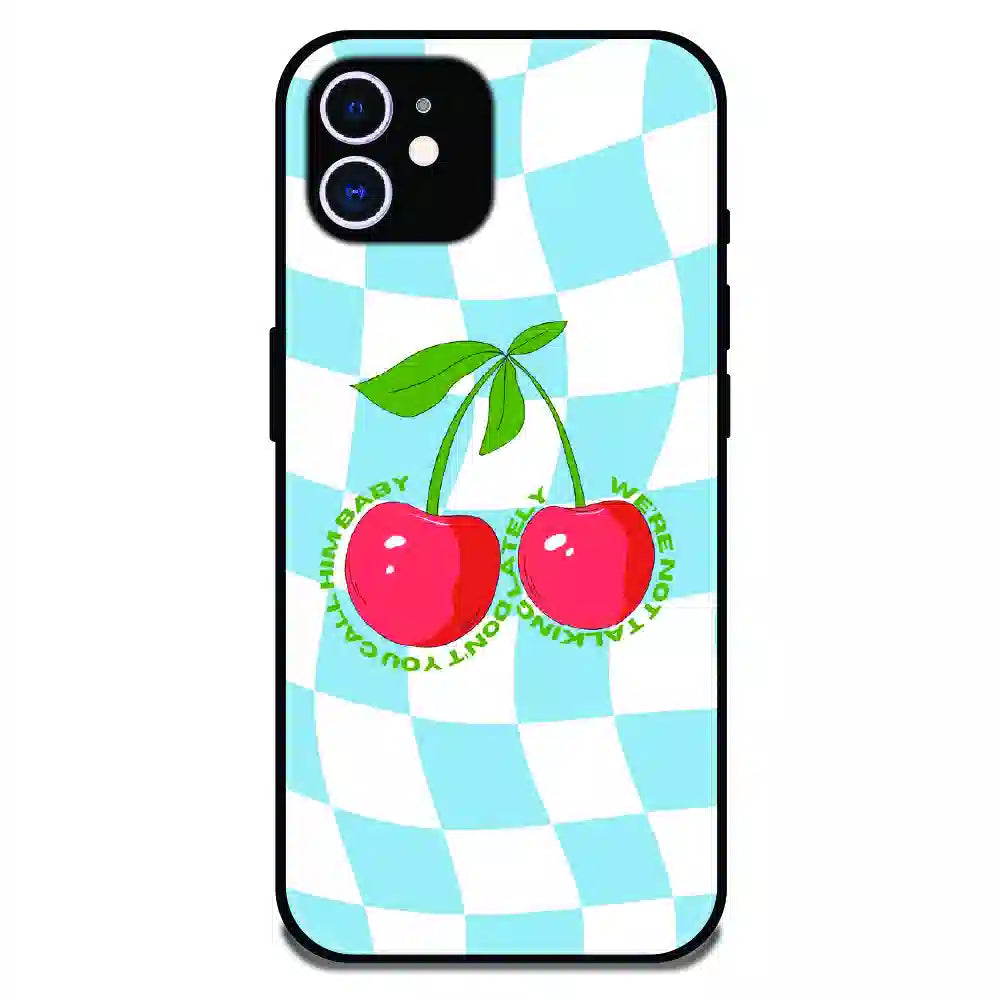 Cherry Pop Checkerboard - Glossy Metal Silicone Case For Apple iPhone 11