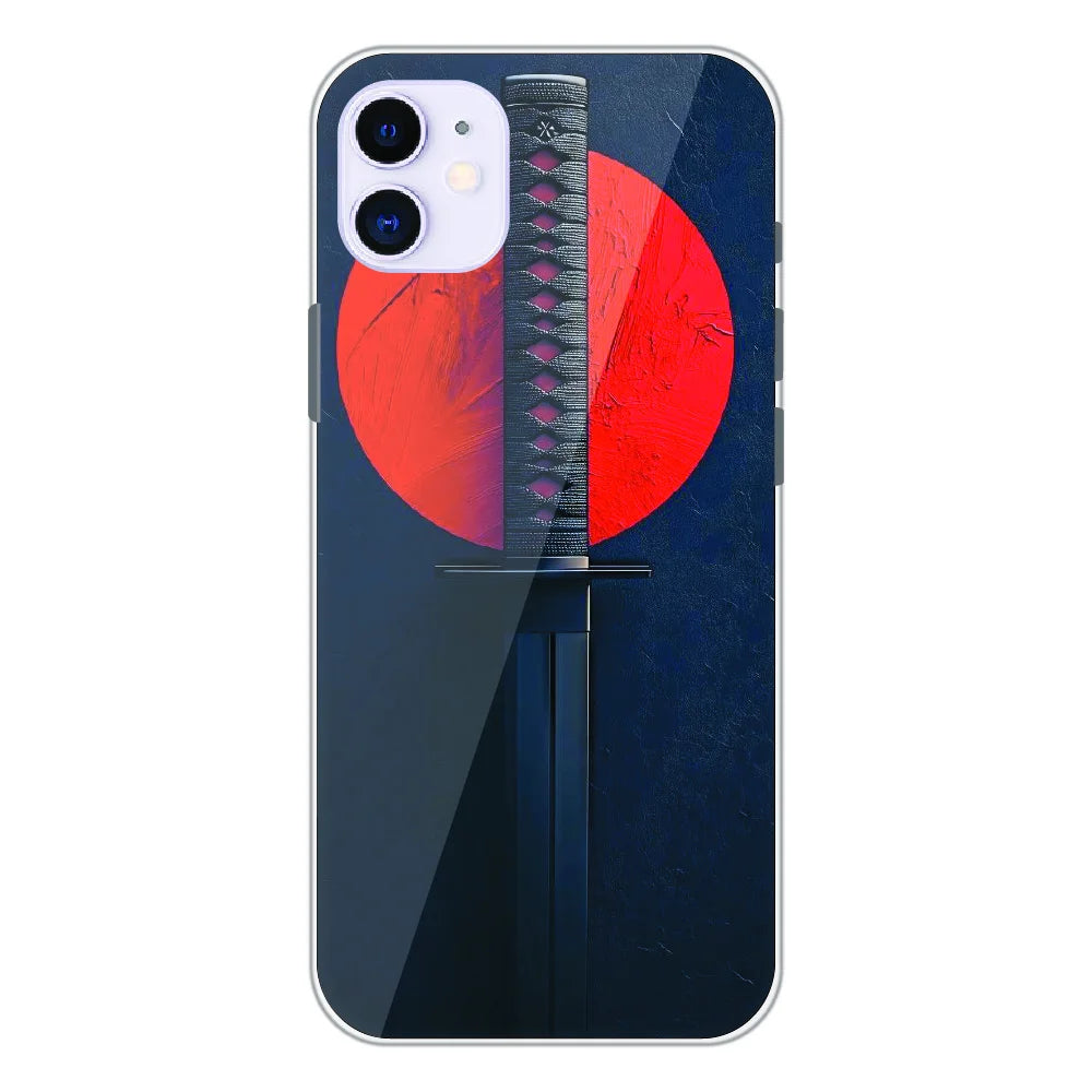 Katana Minimal Japanese Aesthetic - Printed Silicone Case For Apple iPhone 11