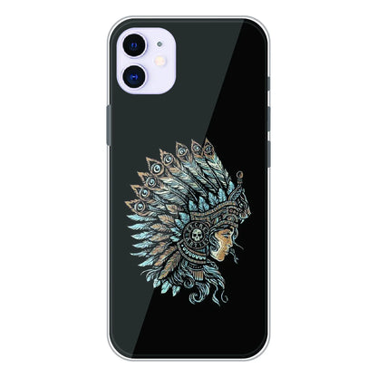 Tribal Warrior Feather Headdress - Printed Silicone Case For Apple iPhone 11