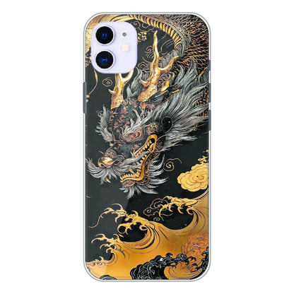 Golden Dragon Japanese Art - Printed Silicone Case For Apple iPhone 11