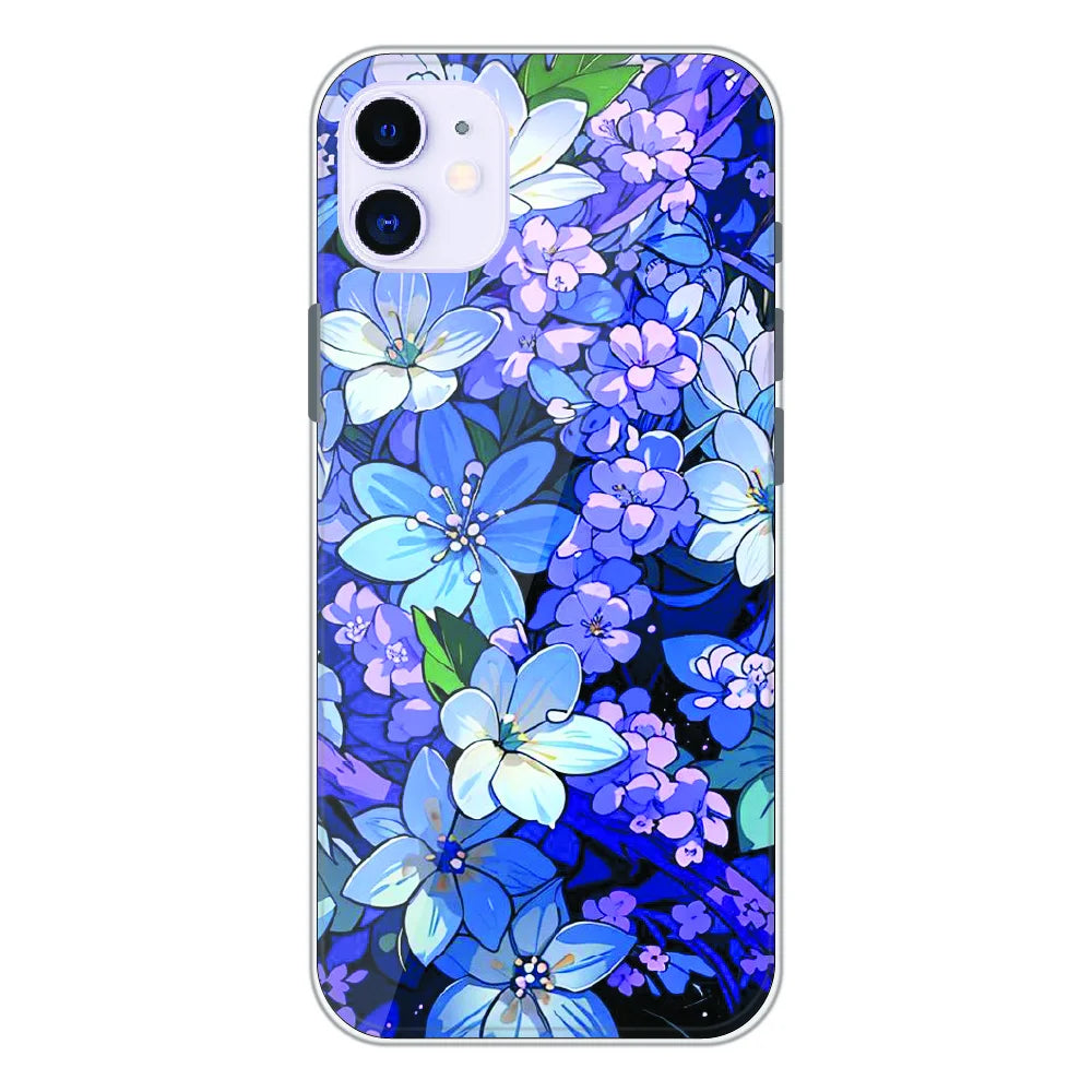 Midnight Blue Floral Garden - Printed Silicone Case For Apple iPhone 11