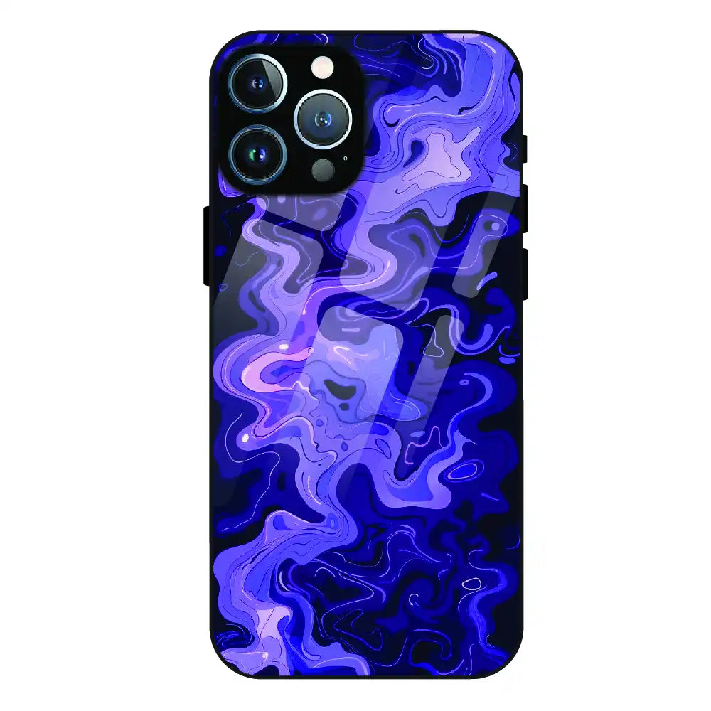 Purple Wave Abstract - Glass Case For Apple iPhone 11 Pro