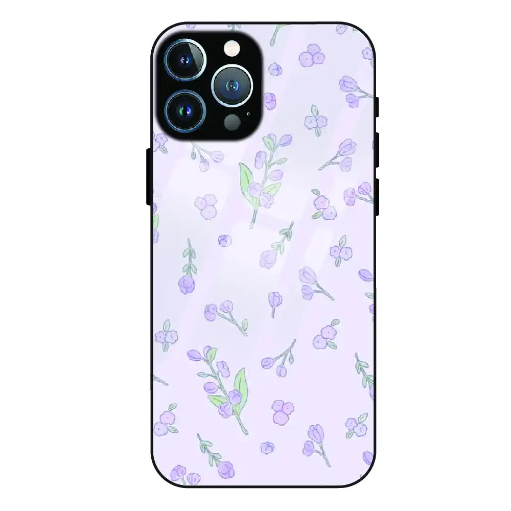 Lavender Floral Ditsy - Glass Case For Apple iPhone 11 Pro