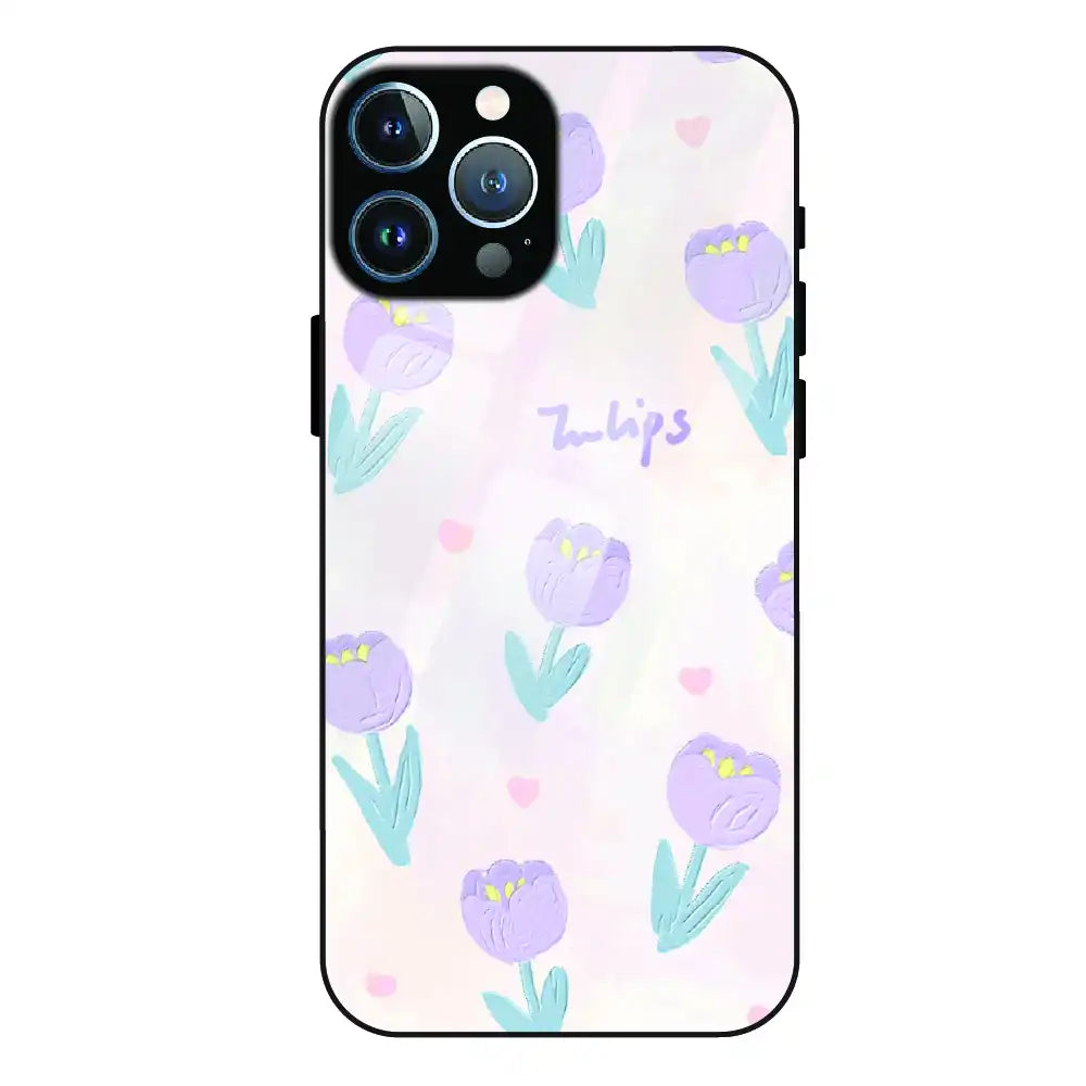 Pastel Tulip Floral - Glass Case For Apple iPhone 11 Pro