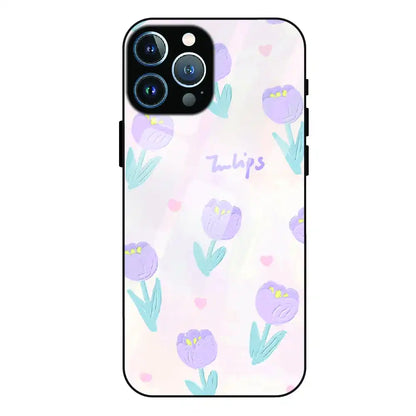 Pastel Tulip Floral - Glass Case For Apple iPhone 11 Pro
