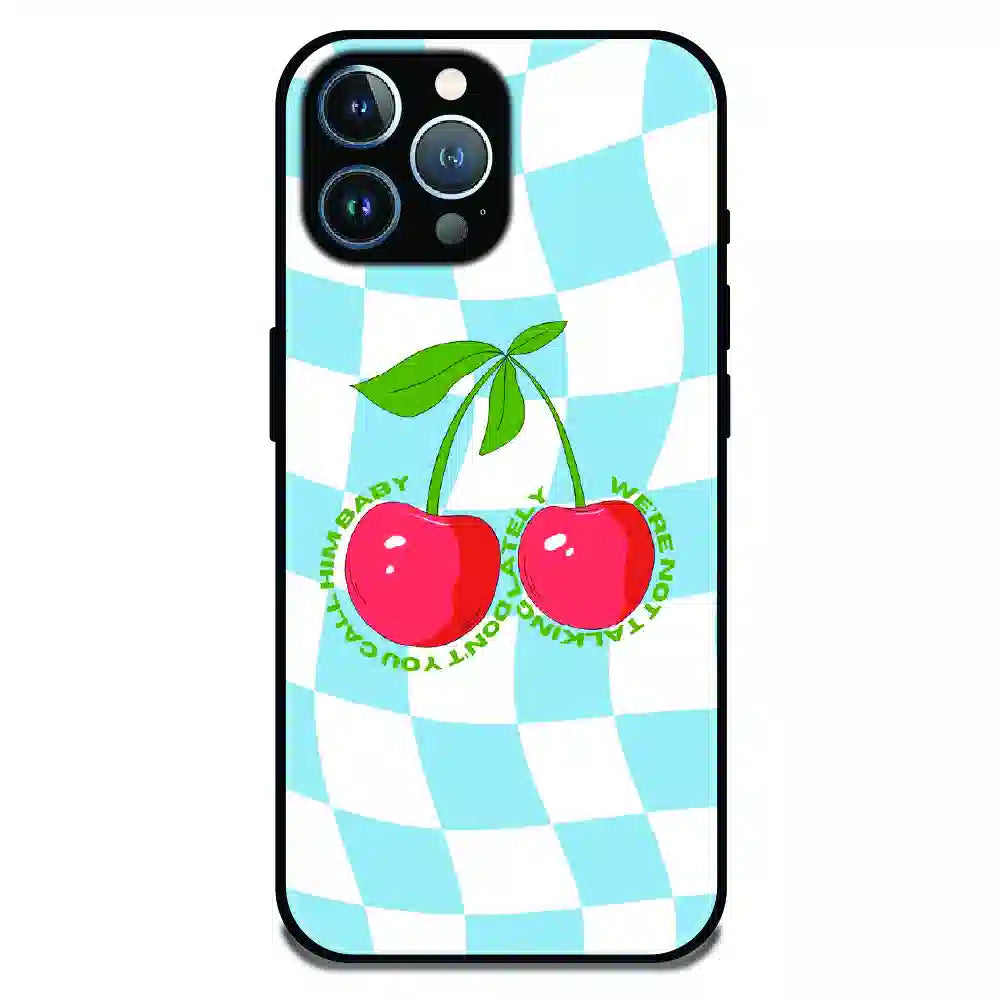 Cherry Pop Checkerboard - Glossy Metal Silicone Case For Apple iPhone 11 Pro