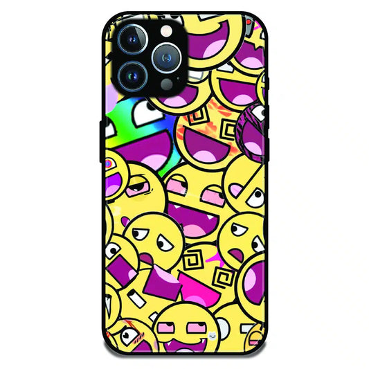 Emoji Chaos Pop Art - Glossy Metal Silicone Case For Apple iPhone 11 Pro