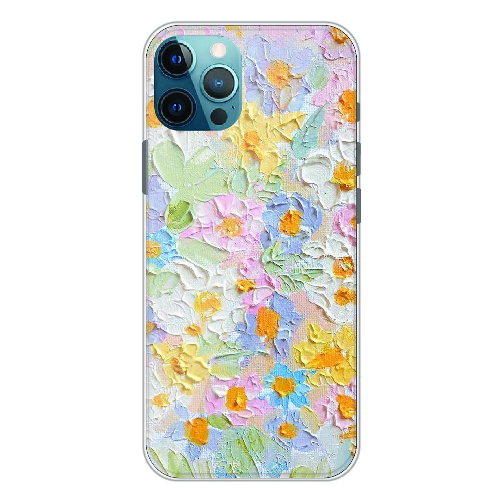 Pastel Floral Oil Paint - Printed Silicone Case For Apple iPhone 11 Pro