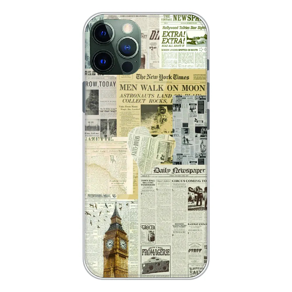 Vintage Newspaper Collage - Printed Silicone Case For Apple iPhone 11 Pro