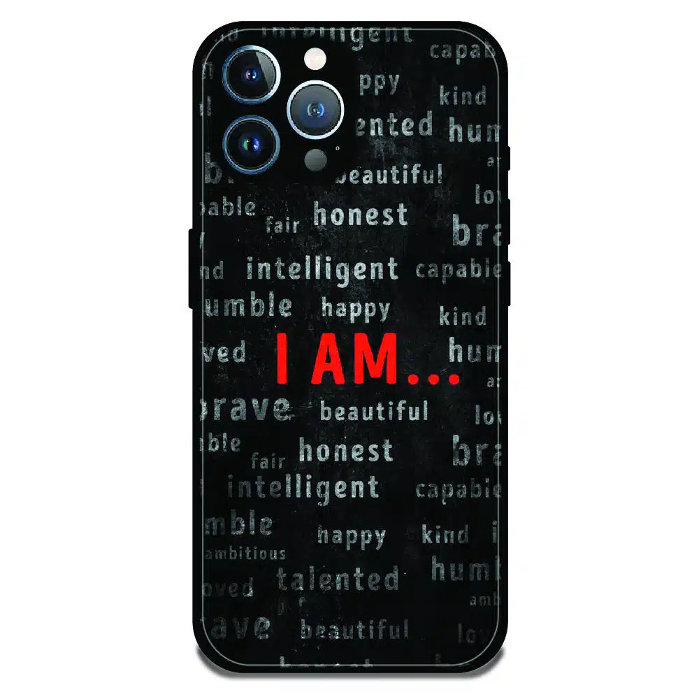 I Am Affirmation Quote - Glossy Metal Silicone Case For Apple iPhone 11 Pro