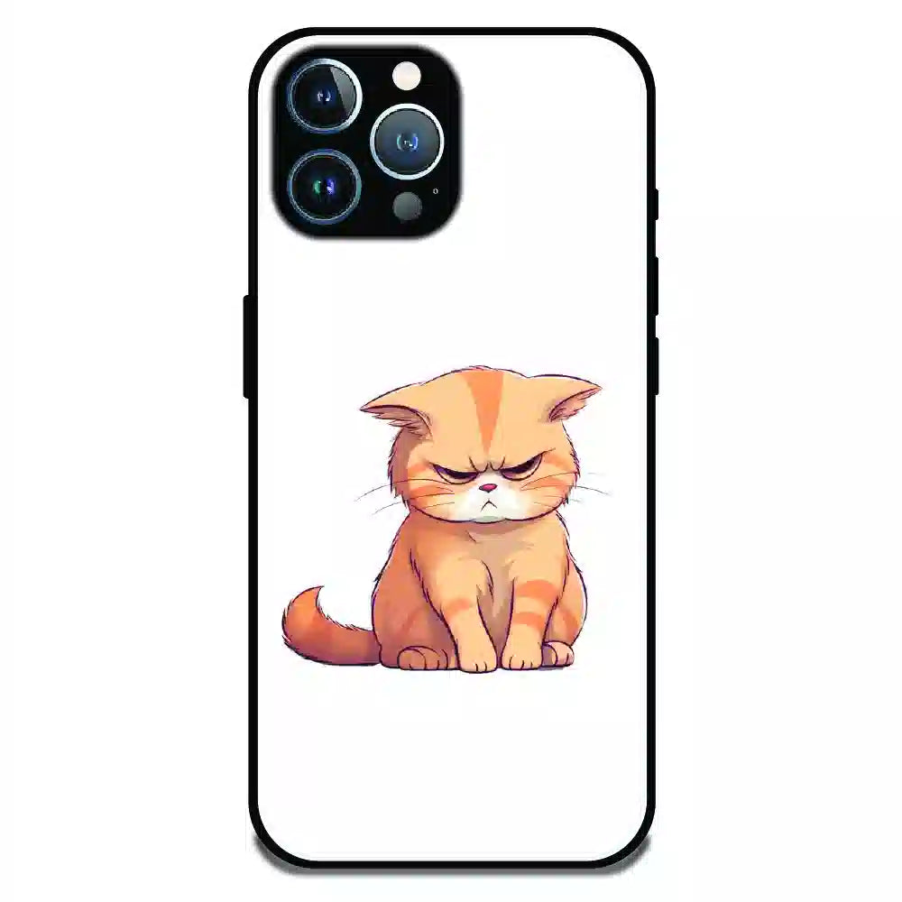 Grumpy Ginger Cat - Glossy Metal Silicone Case For Apple iPhone 11 Pro