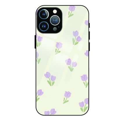 Minimal Tulip Pattern - Glass Case For Apple iPhone 11 Pro