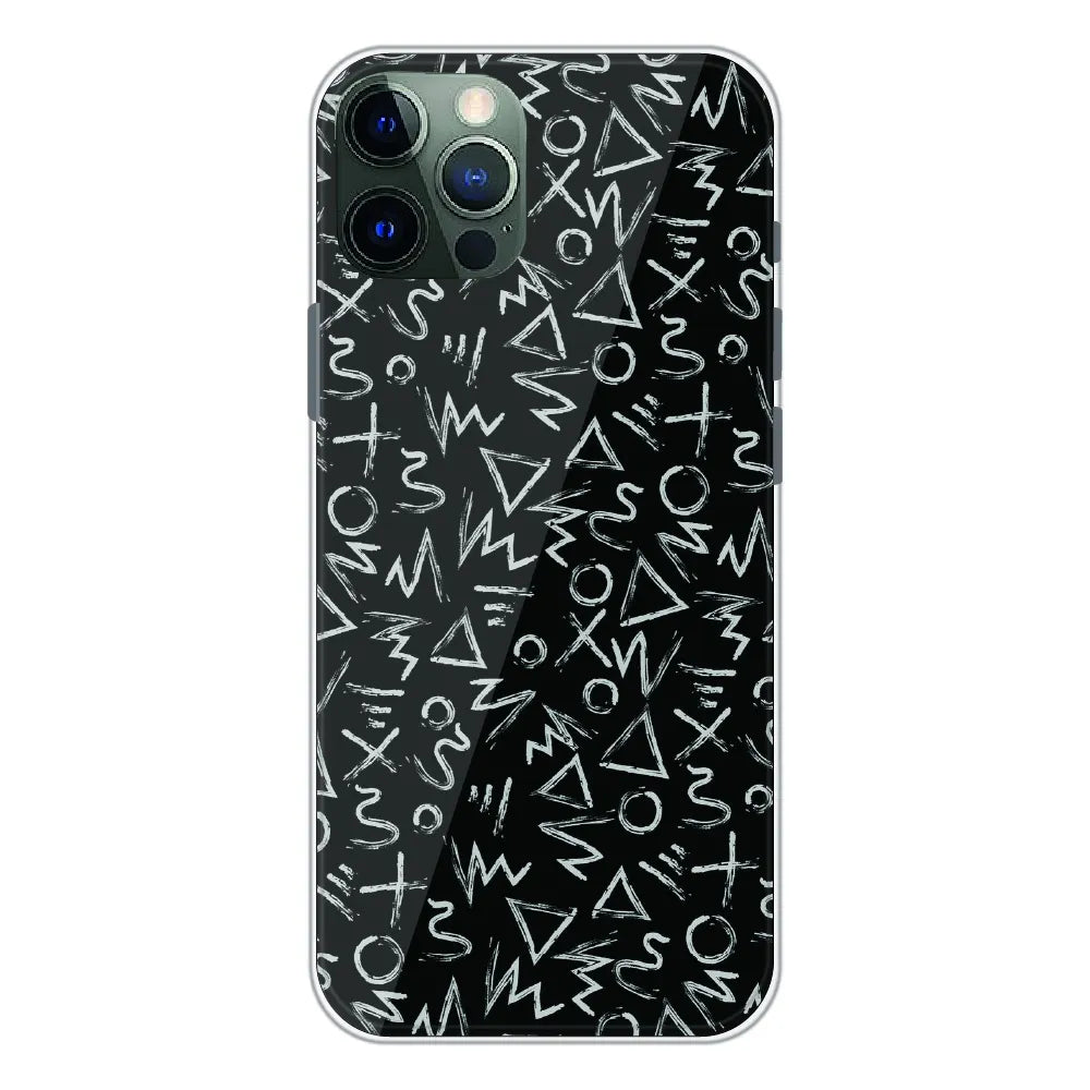 Geometric Black & White Pattern - Printed Silicone Case For Apple iPhone 11 Pro