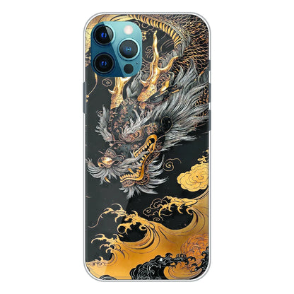 Golden Dragon Japanese Art - Printed Silicone Case For Apple iPhone 11 Pro