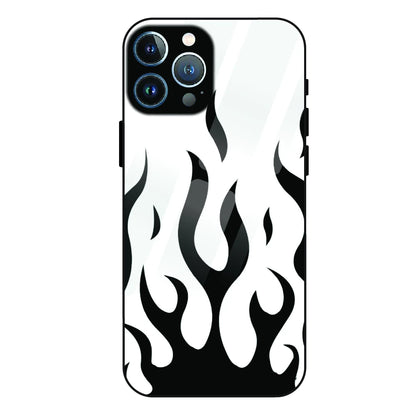Monochrome Flame Art - Glass Case For Apple iPhone 11 Pro