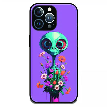 Floral Alien Fantasy - Glossy Metal Silicone Case For Apple iPhone 11 Pro