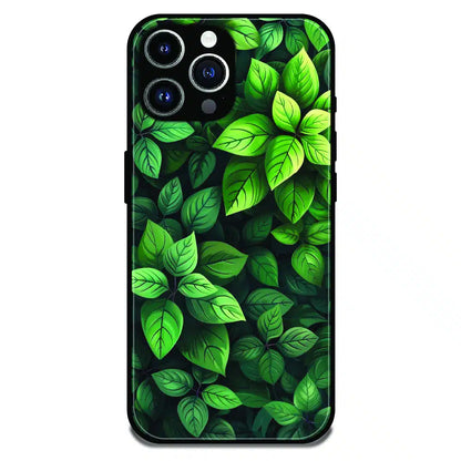 Lush Green Leaf Pattern - Glossy Metal Silicone Case For Apple iPhone 11 Pro Max