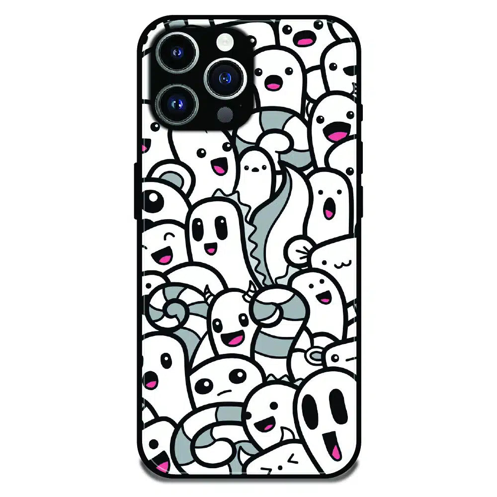 Cute Ghost Crowd - Glossy Metal Silicone Case For Apple iPhone 11 Pro Max