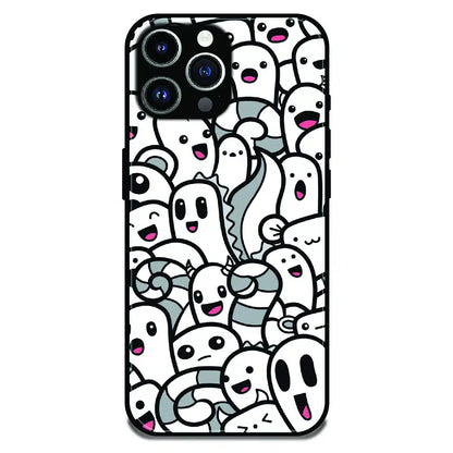 Cute Ghost Crowd - Glossy Metal Silicone Case For Apple iPhone 11 Pro Max