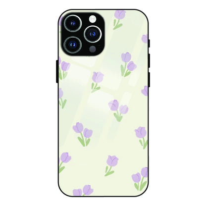 Minimal Tulip Pattern - Glass Cases For Apple iPhone Models