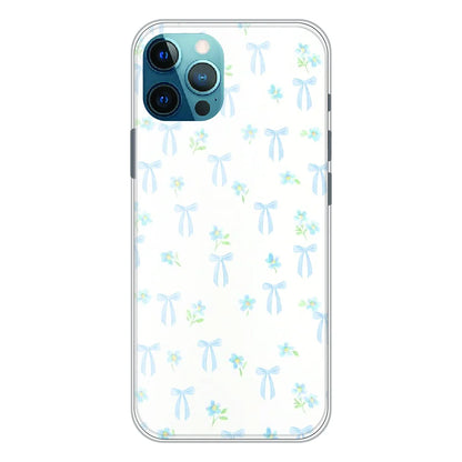 Soft Blue Bow Floral - Printed Silicone Case For Apple iPhone 11 Pro Max
