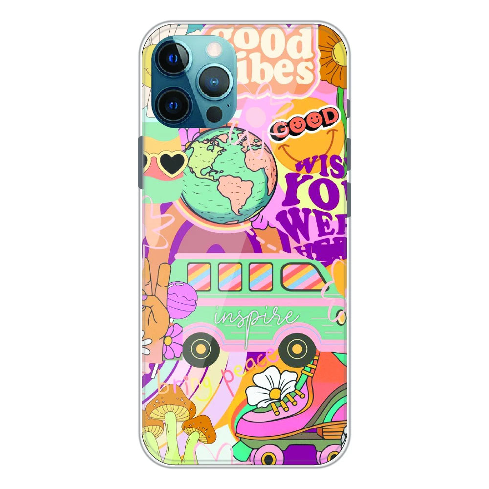 Good Vibes Retro Travel Art - Printed Silicone Case For Apple iPhone 11 Pro Max